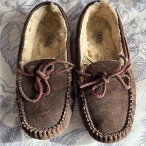 UGG Women's Brown Suede Slippers